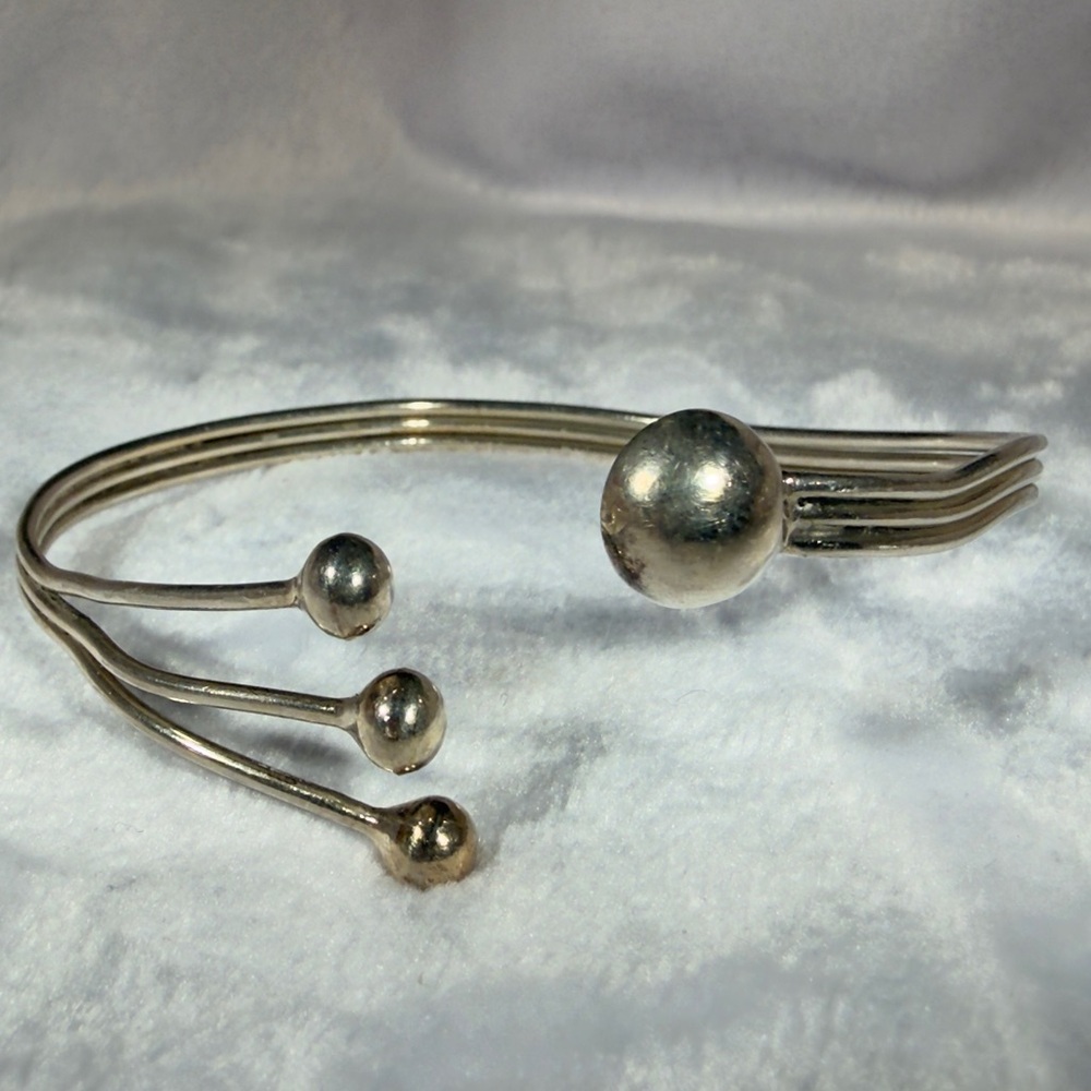 Asymmetric Adjustable Sterling Silver Cuff Bangle Bracelet